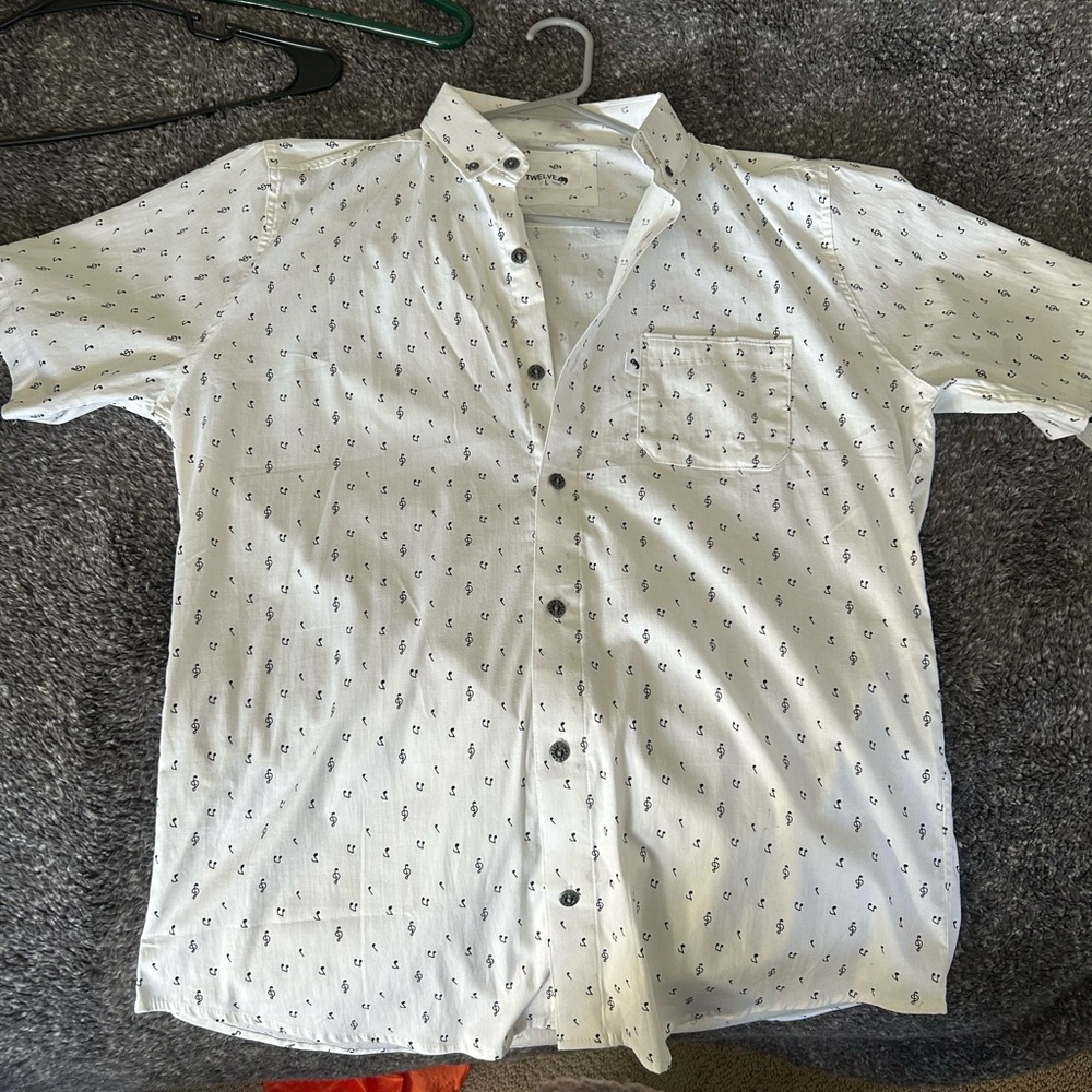 mens large button up music note
